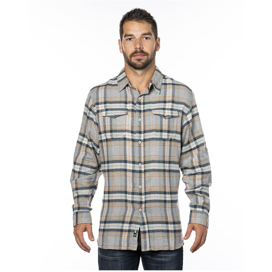 Burnside Men's Yarn-Dyed Flannel Shirt