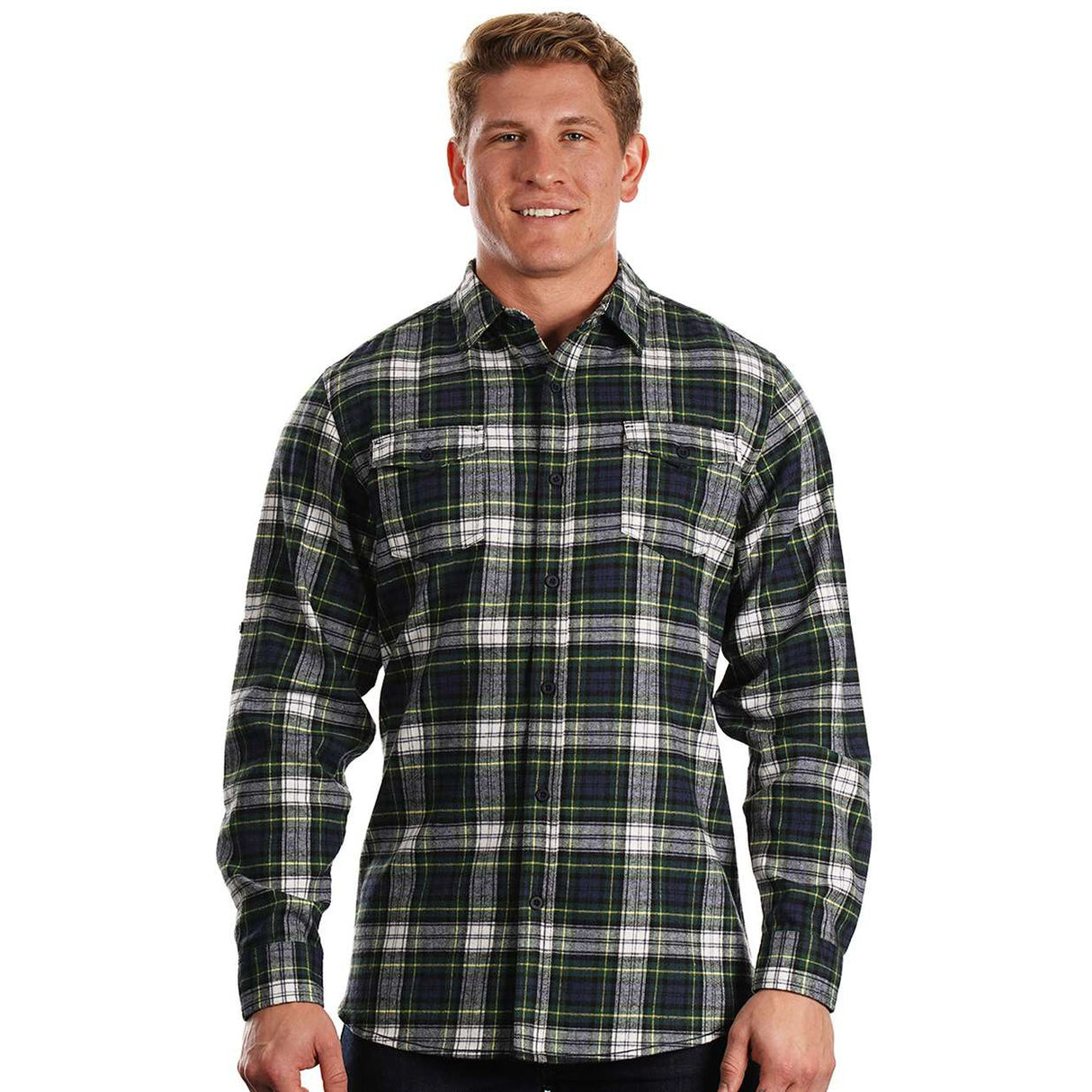 Burnside Men's Yarn-Dyed Flannel Shirt