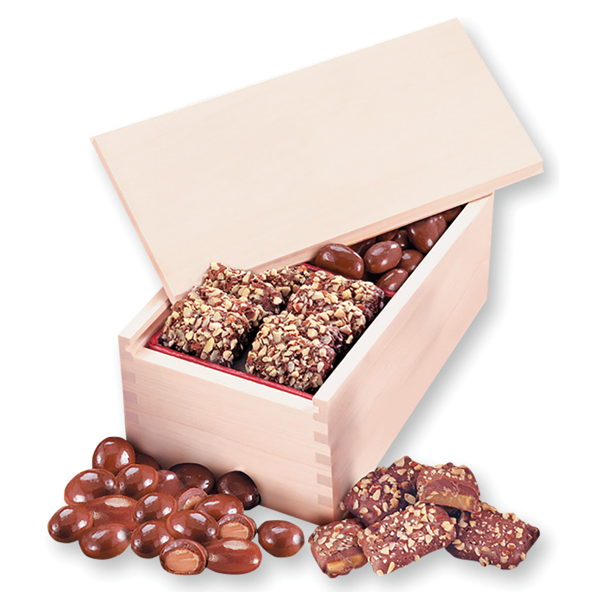 English Toffee & Chocolate Almonds in Wooden Collector's Box