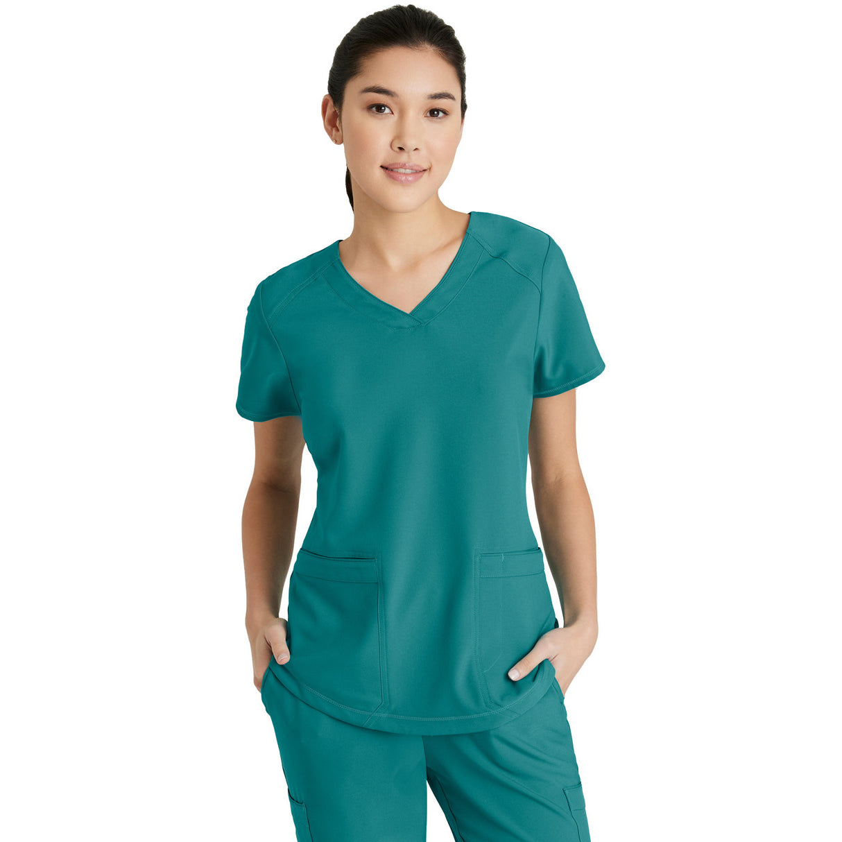 Grey's Anatomy Women's Two-Pocket V-Neck Rhythm Scrub Top
