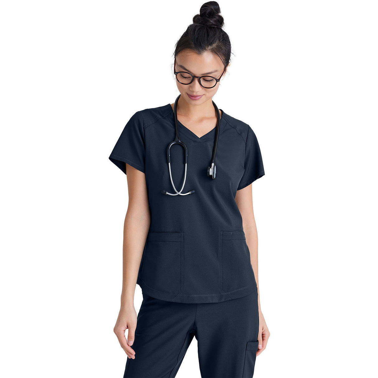 Grey's Anatomy Women's Two-Pocket V-Neck Rhythm Scrub Top