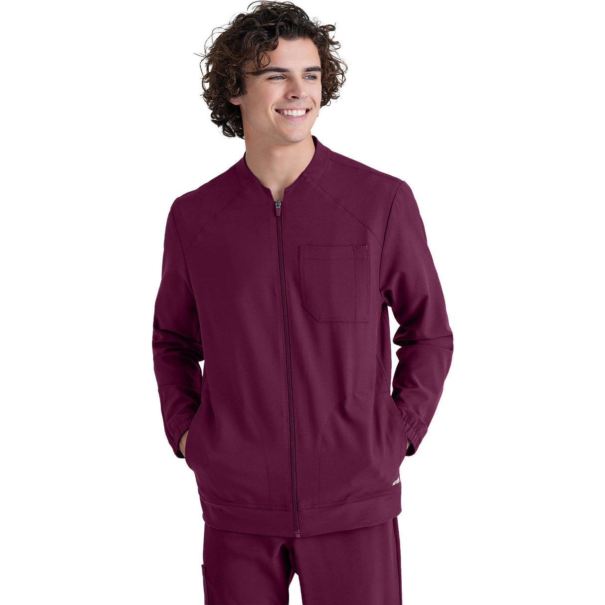 Grey's Anatomy Men's Three-Pocket Cycle Warm Up Scrub Jacket