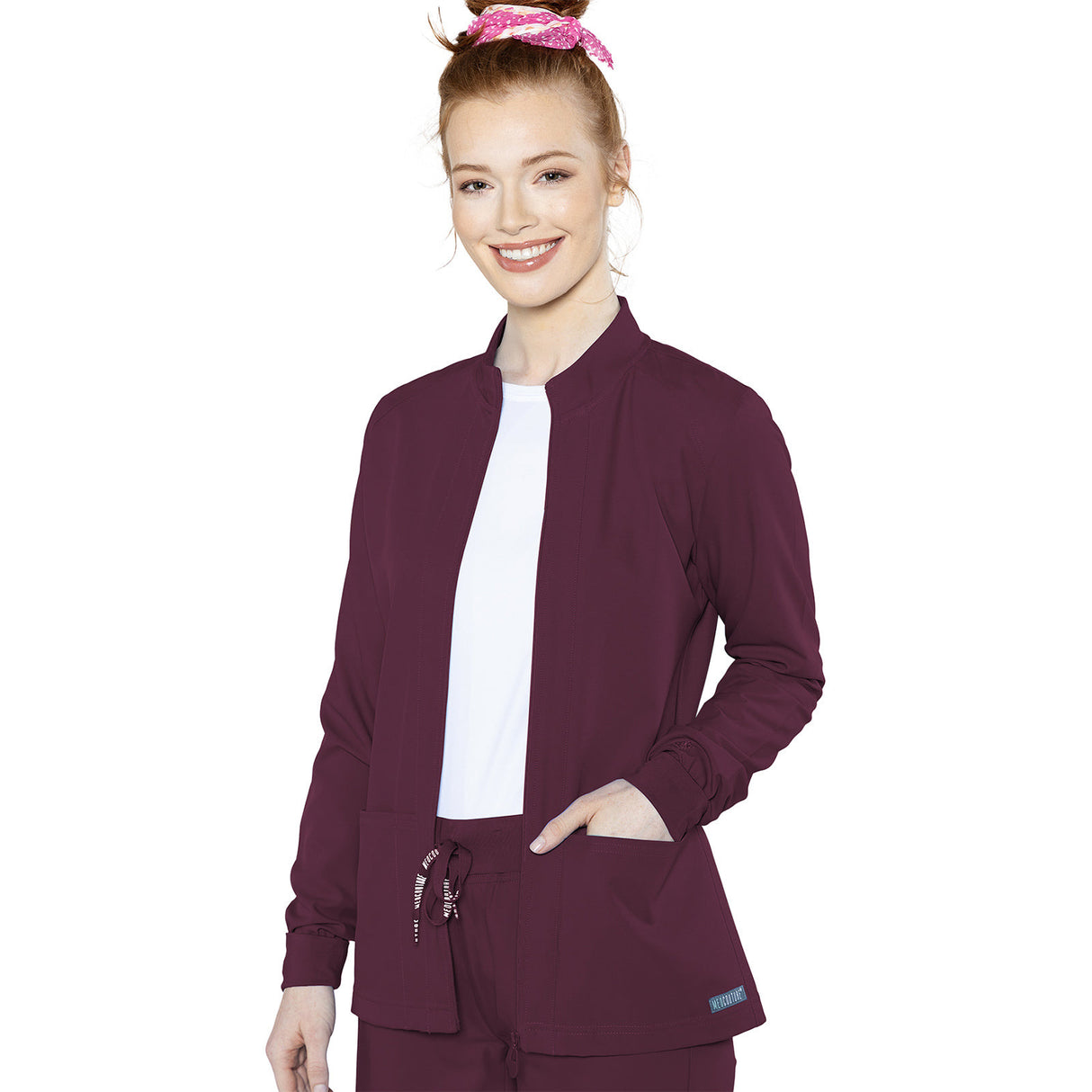Med Couture Women's 3-Pocket Zip Front Warm-Up Jacket