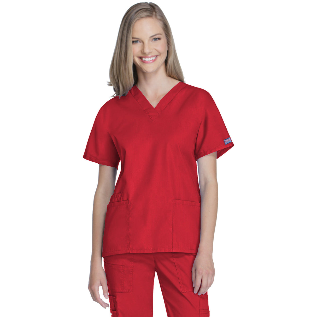 Cherokee Women's 2-Pocket V-Neck Top