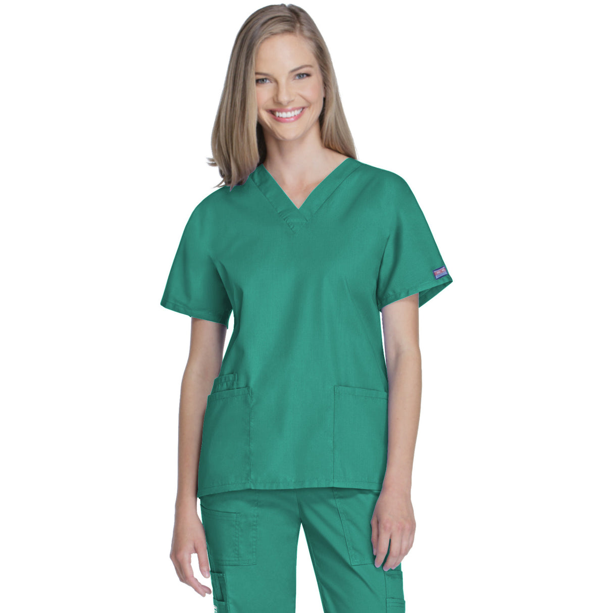 Cherokee Women's 2-Pocket V-Neck Top