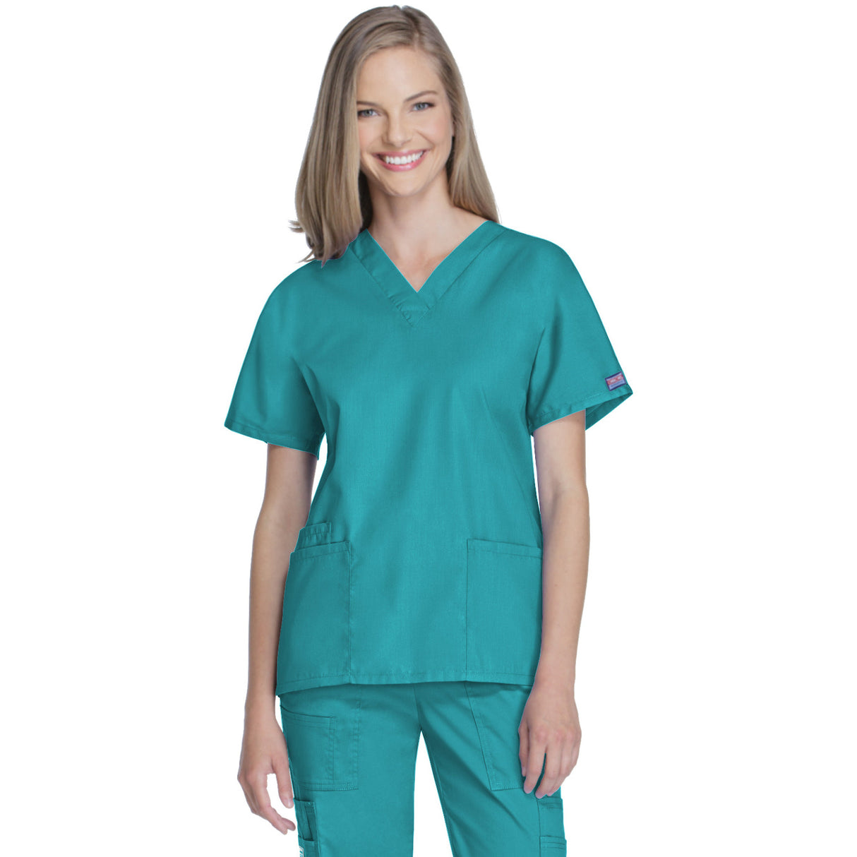 Cherokee Women's 2-Pocket V-Neck Top