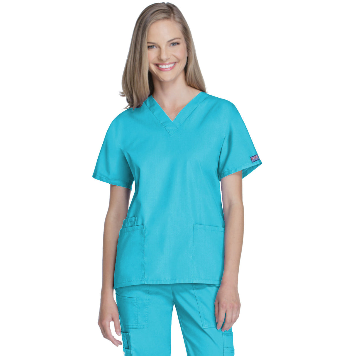 Cherokee Women's 2-Pocket V-Neck Top