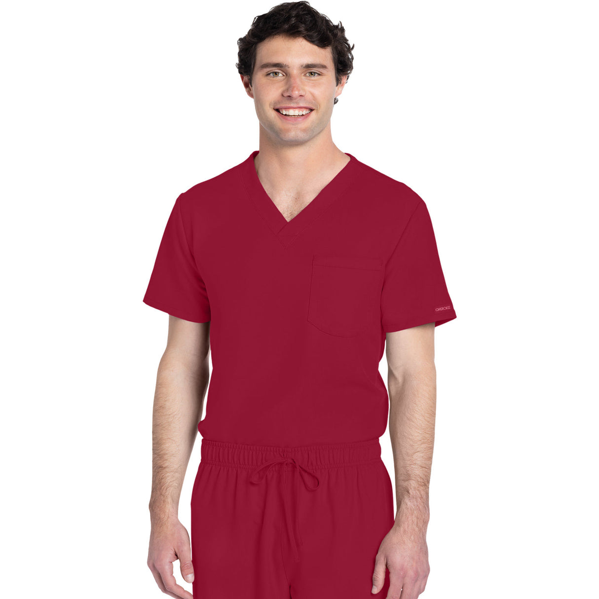 Cherokee Unisex 1-Pocket V-Neck Top