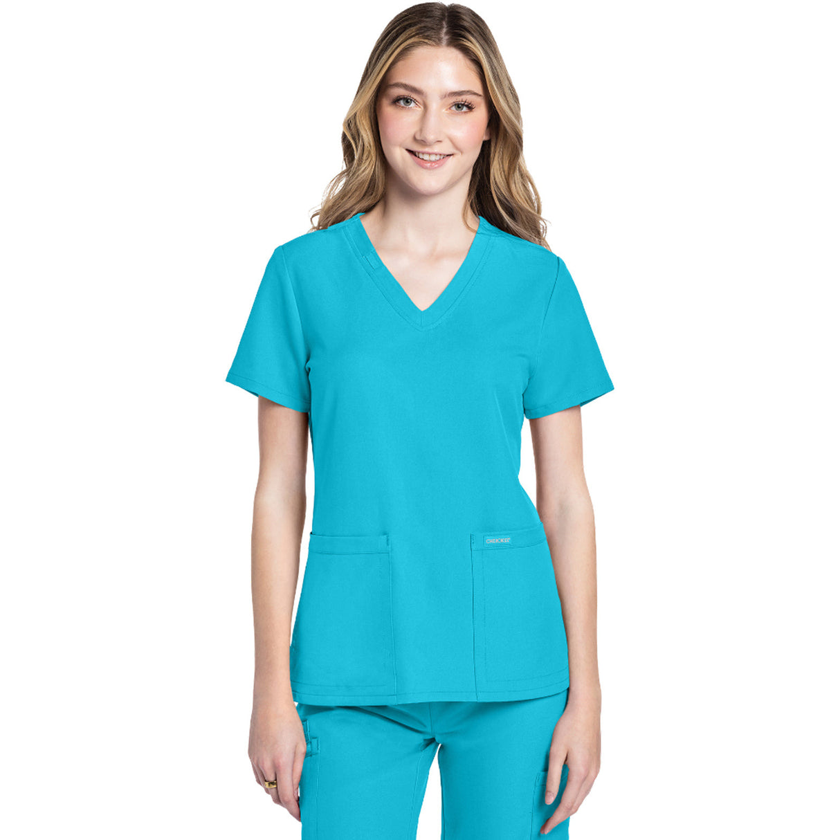 Cherokee Women's 2-Pocket V-Neck Top