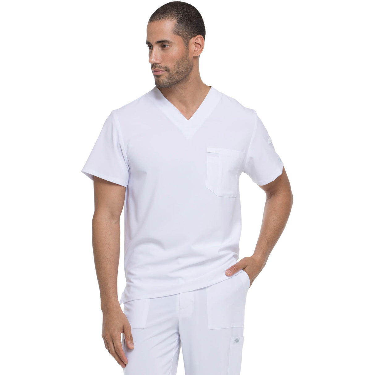 Dickies Medical Men's 2-Pocket Tuckable V-Neck Top