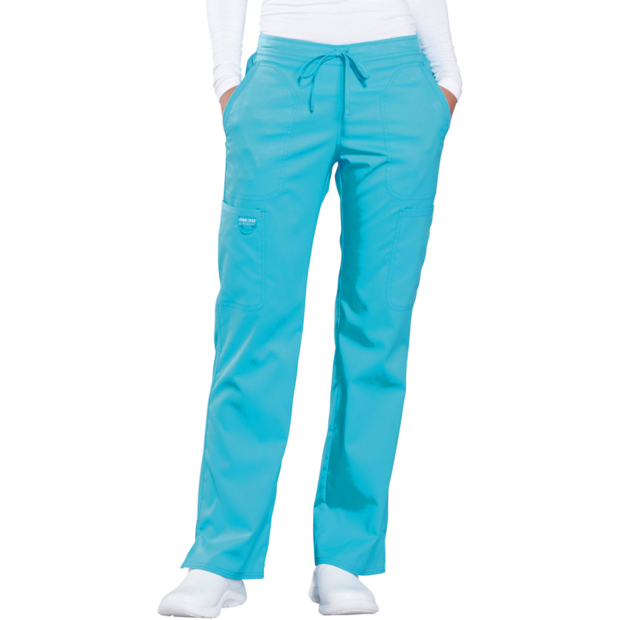 Cherokee Women's 5-Pocket Mid Rise Drawstring Pant