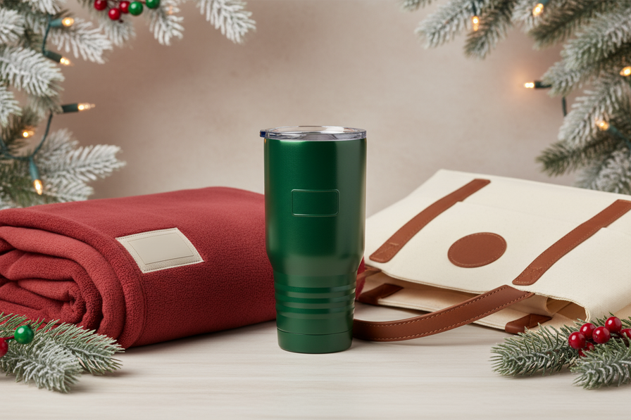 3 products as top holiday gift items you can add logos too 
