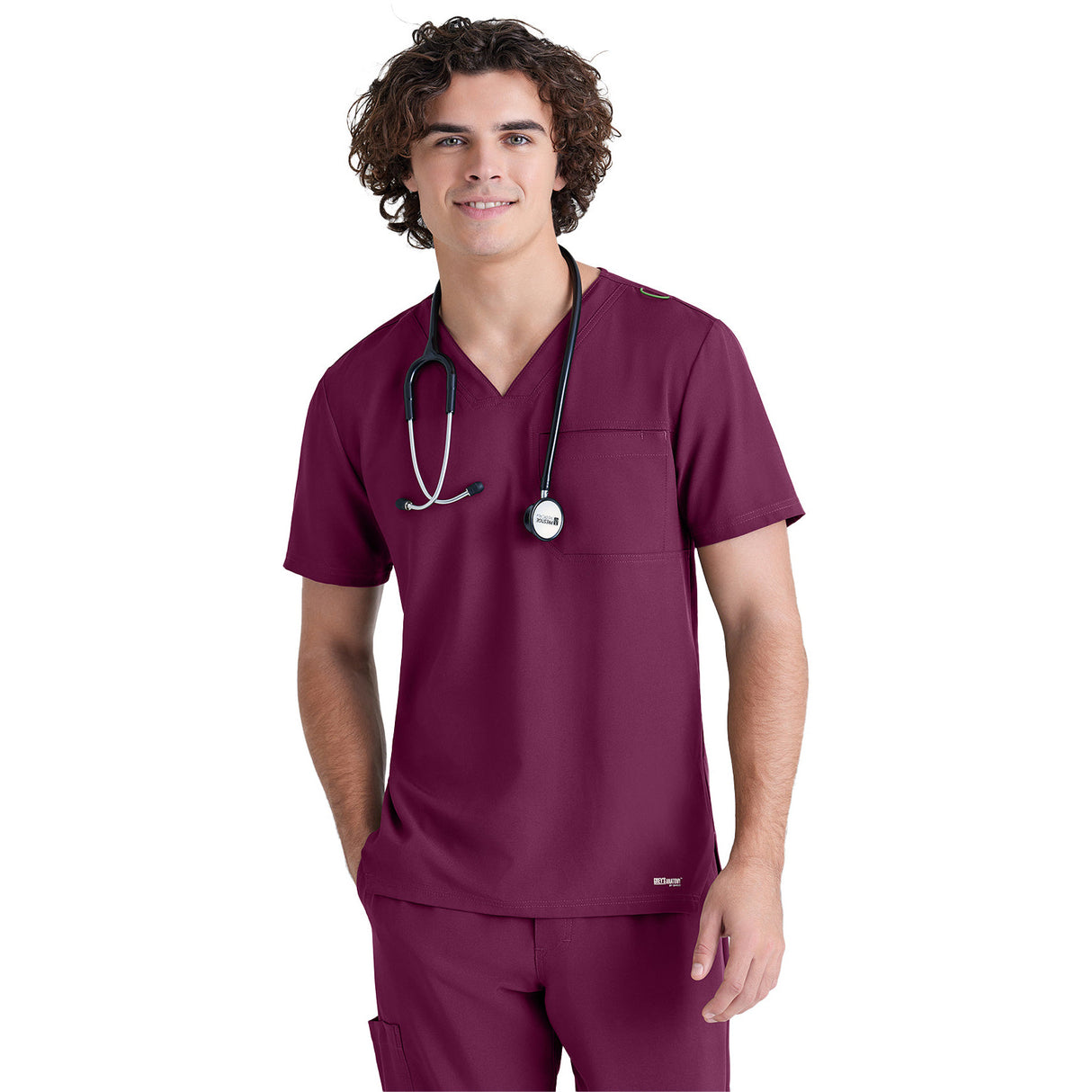 Grey's Anatomy Men's One-Pocket V-Neck Journey Scrub Top