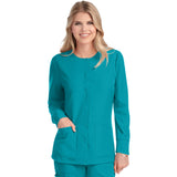 Skechers Women's Two-Pocket Snap-Front Stability Warm-Up Scrub Jacket