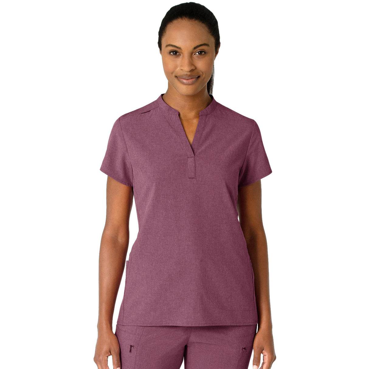 Wink Women's Four-Pocket Mandarin Collar Top