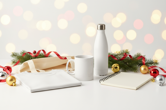 Holiday gift image of multiple product types that you can add branding to