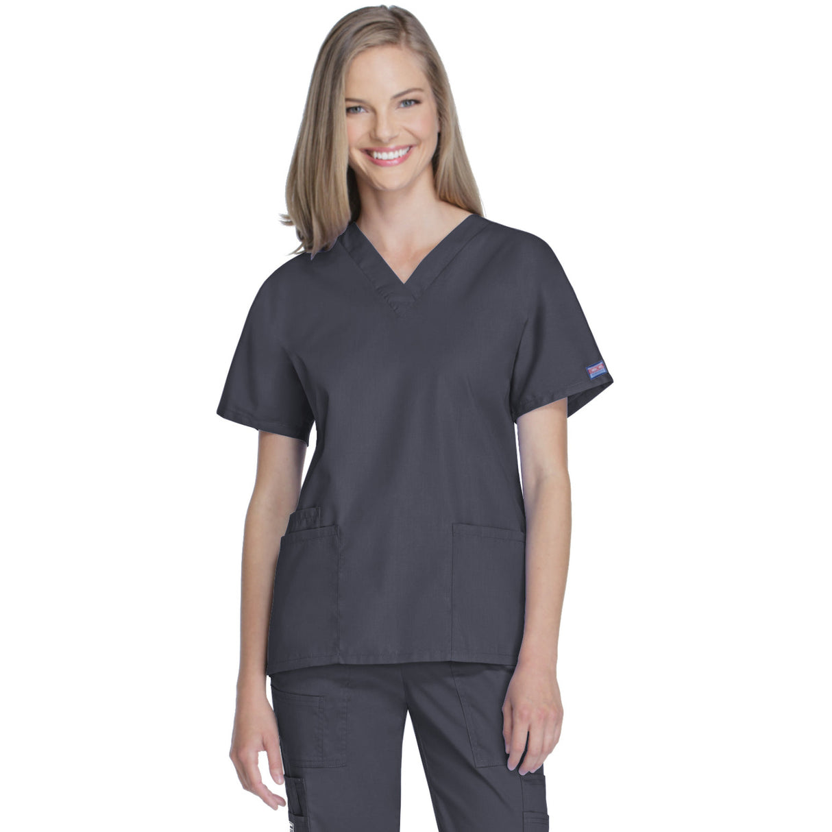 Cherokee Women's 2-Pocket V-Neck Top