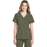 Cherokee Women's 2-Pocket V-Neck Top