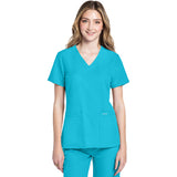 Cherokee Women's 2-Pocket V-Neck Top