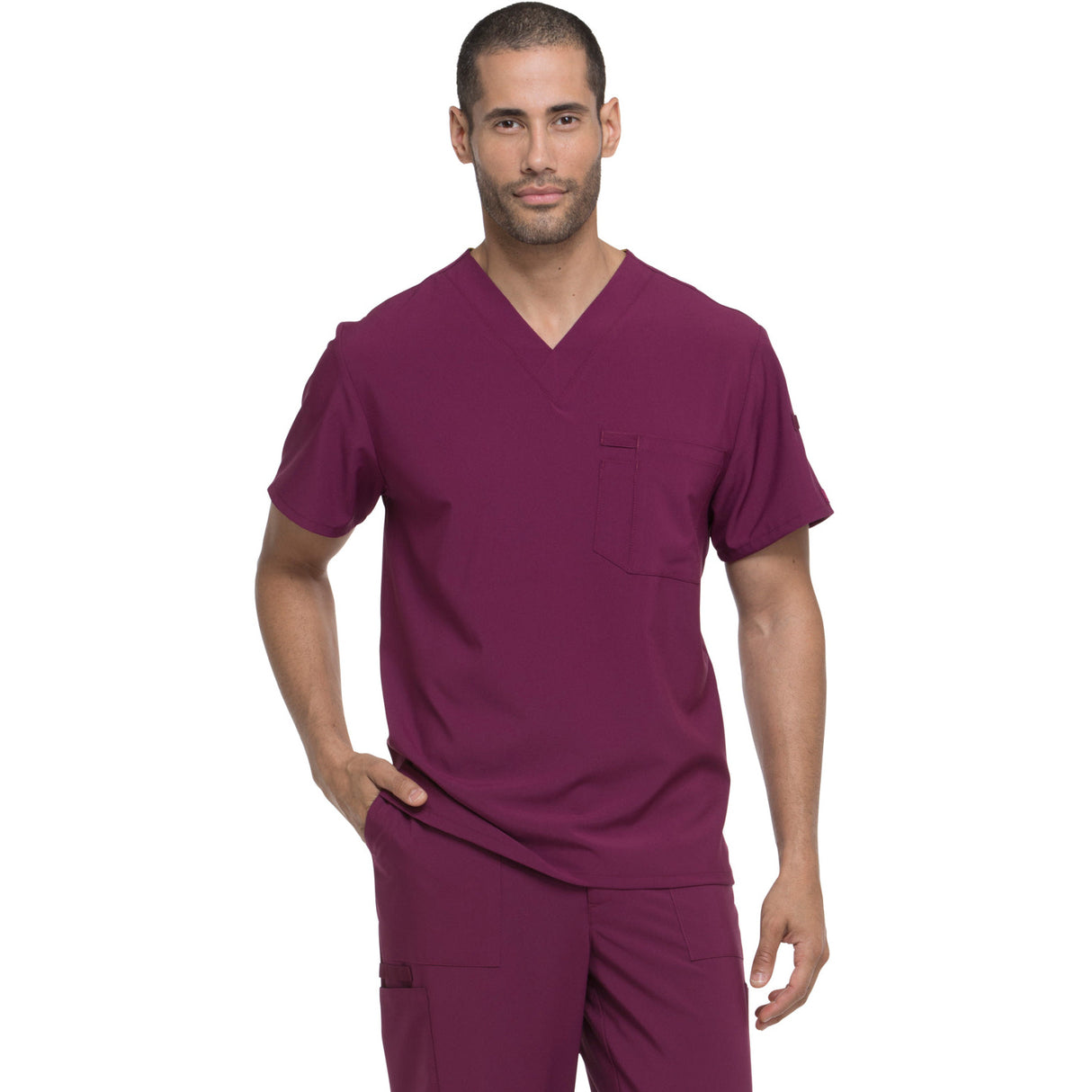 Dickies Medical Men's 2-Pocket Tuckable V-Neck Top
