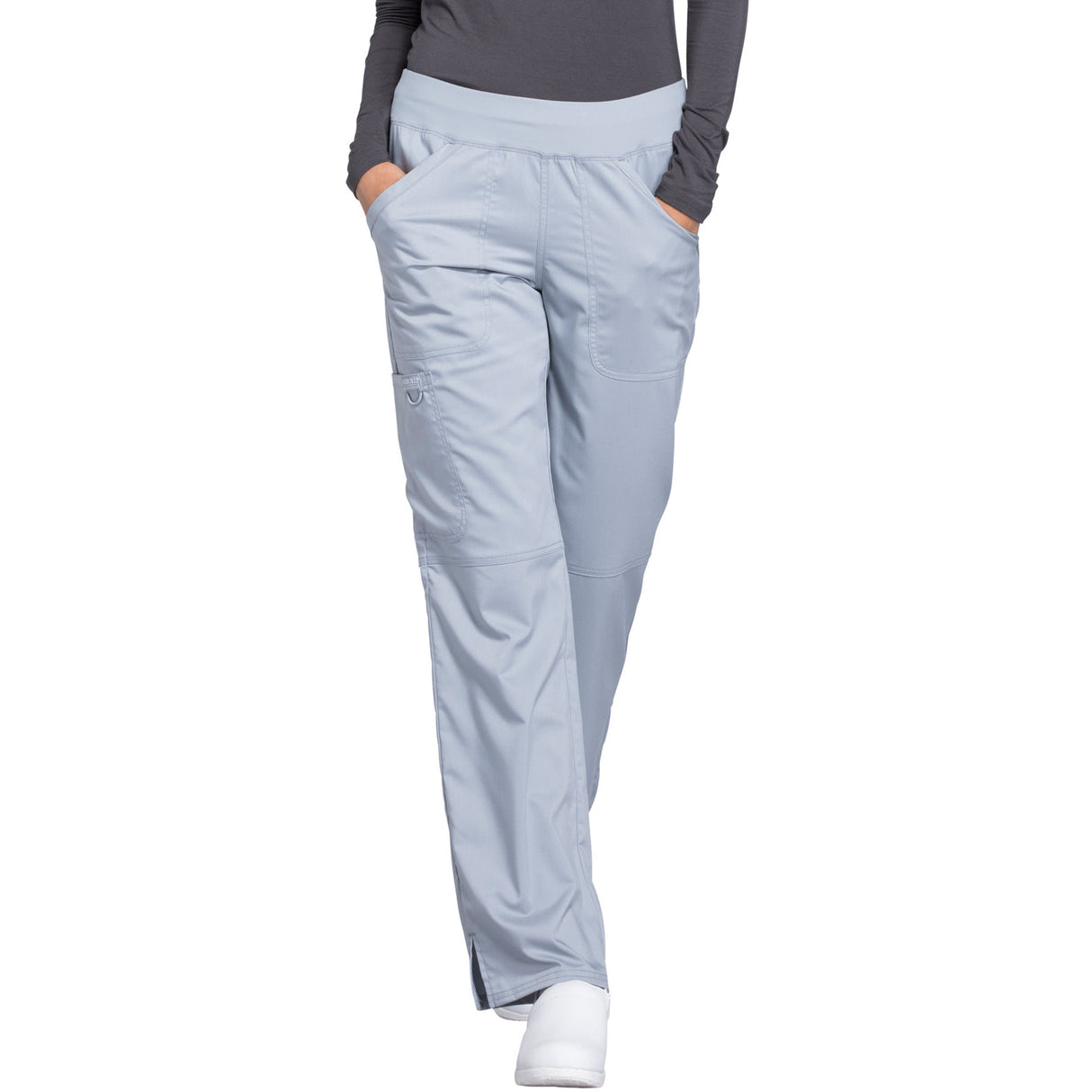 Cherokee Women's 4-Pocket Mid Rise Straight Leg Pull-on Pant