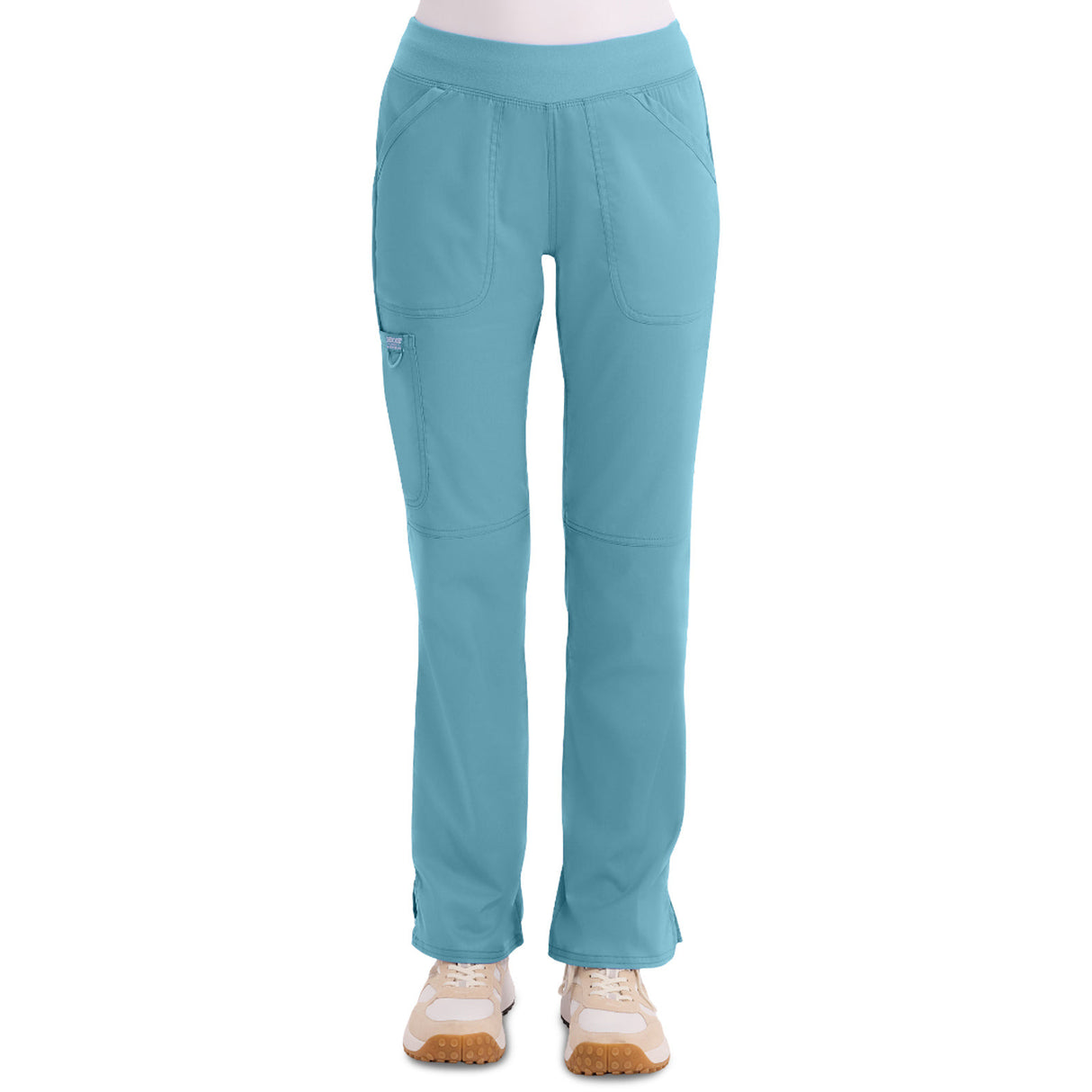 Cherokee Women's 4-Pocket Mid Rise Straight Leg Pull-on Pant