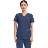 Cherokee Women's 2-Pocket Mock Wrap Top