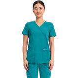 Cherokee Women's 2-Pocket Mock Wrap Top