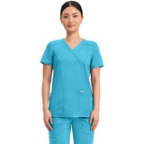 Cherokee Women's 2-Pocket Mock Wrap Top