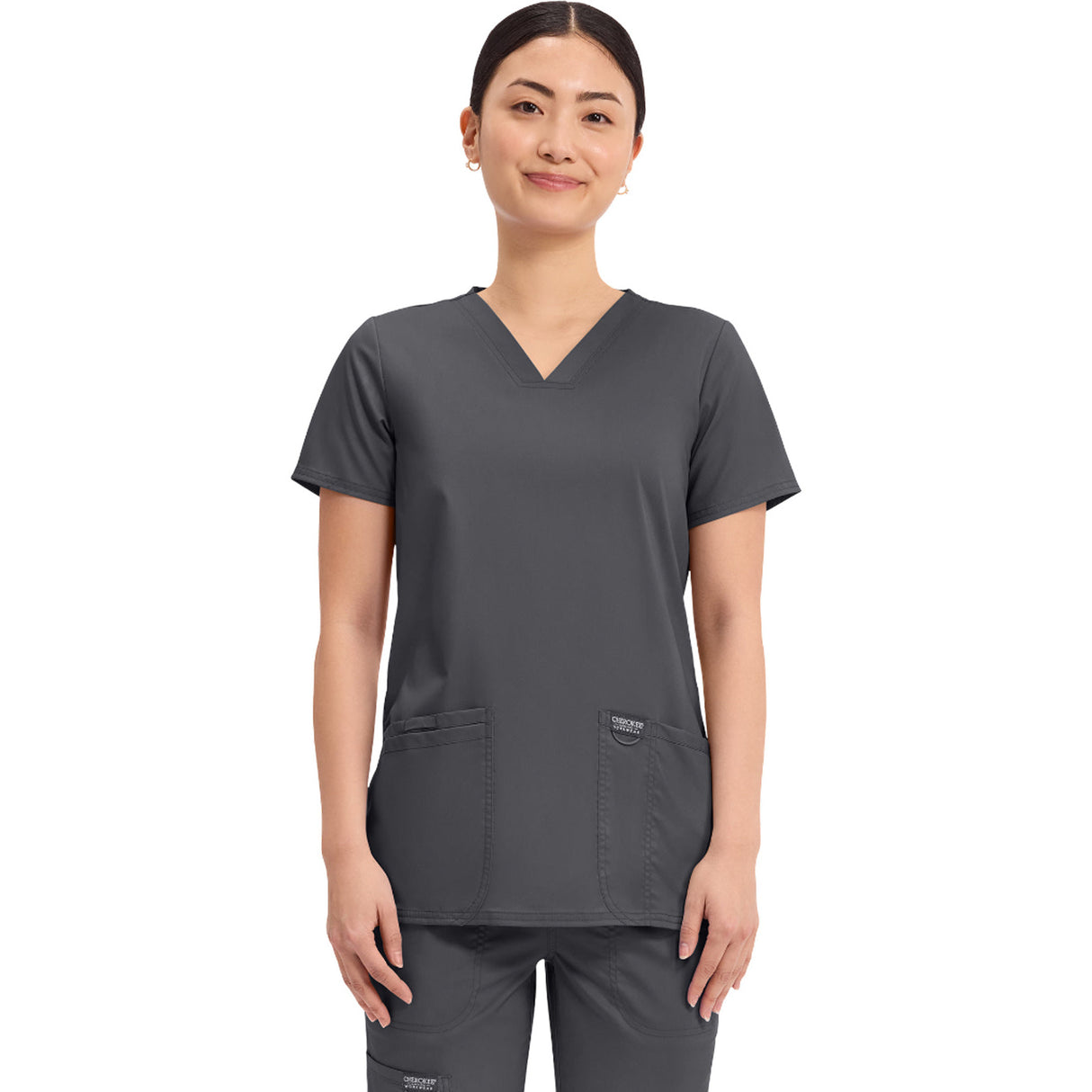 Cherokee Women's 3-Pocket V-Neck Top