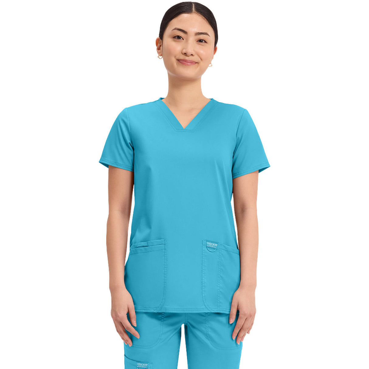 Cherokee Women's 3-Pocket V-Neck Top